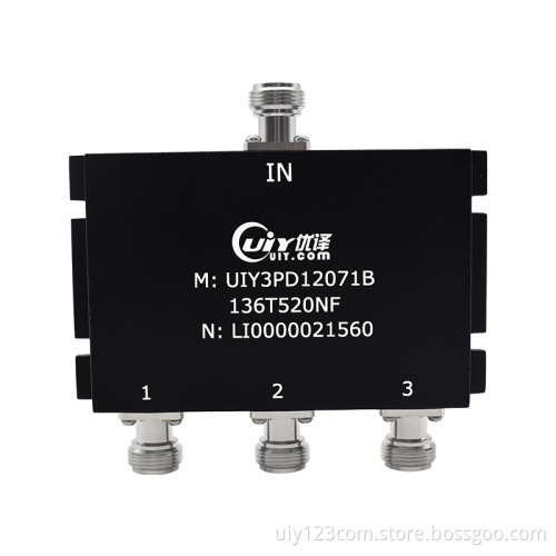 VHF UHF 136~520MHz RF 3 Way Power Dividers Splitters 1 Input 3 Output